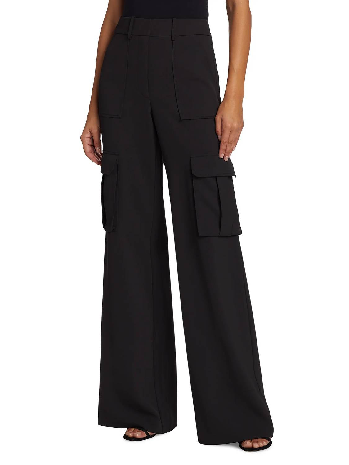 Veronica Beard Pre-loved Saul Cargo Pants in black - women's pants