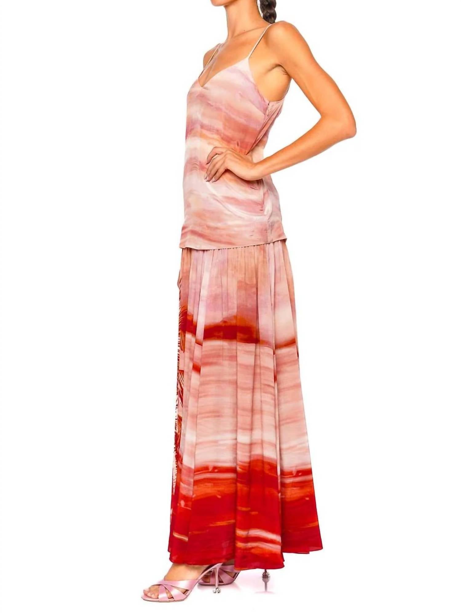 HEMANT & NANDITA Asma Maxi Dress in pink - women's dress - detail view