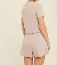 Listicle - Ribbed T-Shirt and Shorts Lounge Set