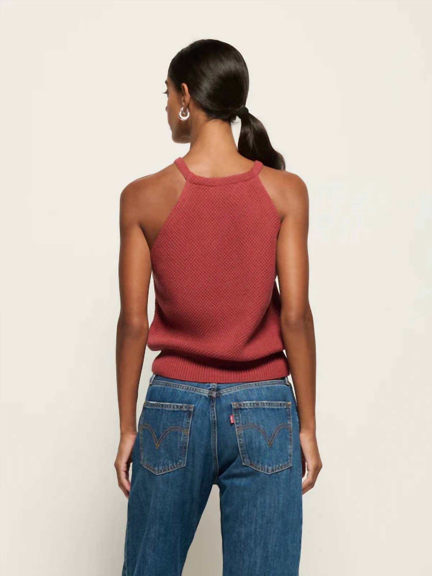 Nation LTD Women's Auburn Sweater Top in marsala - women's shirt - alternate view