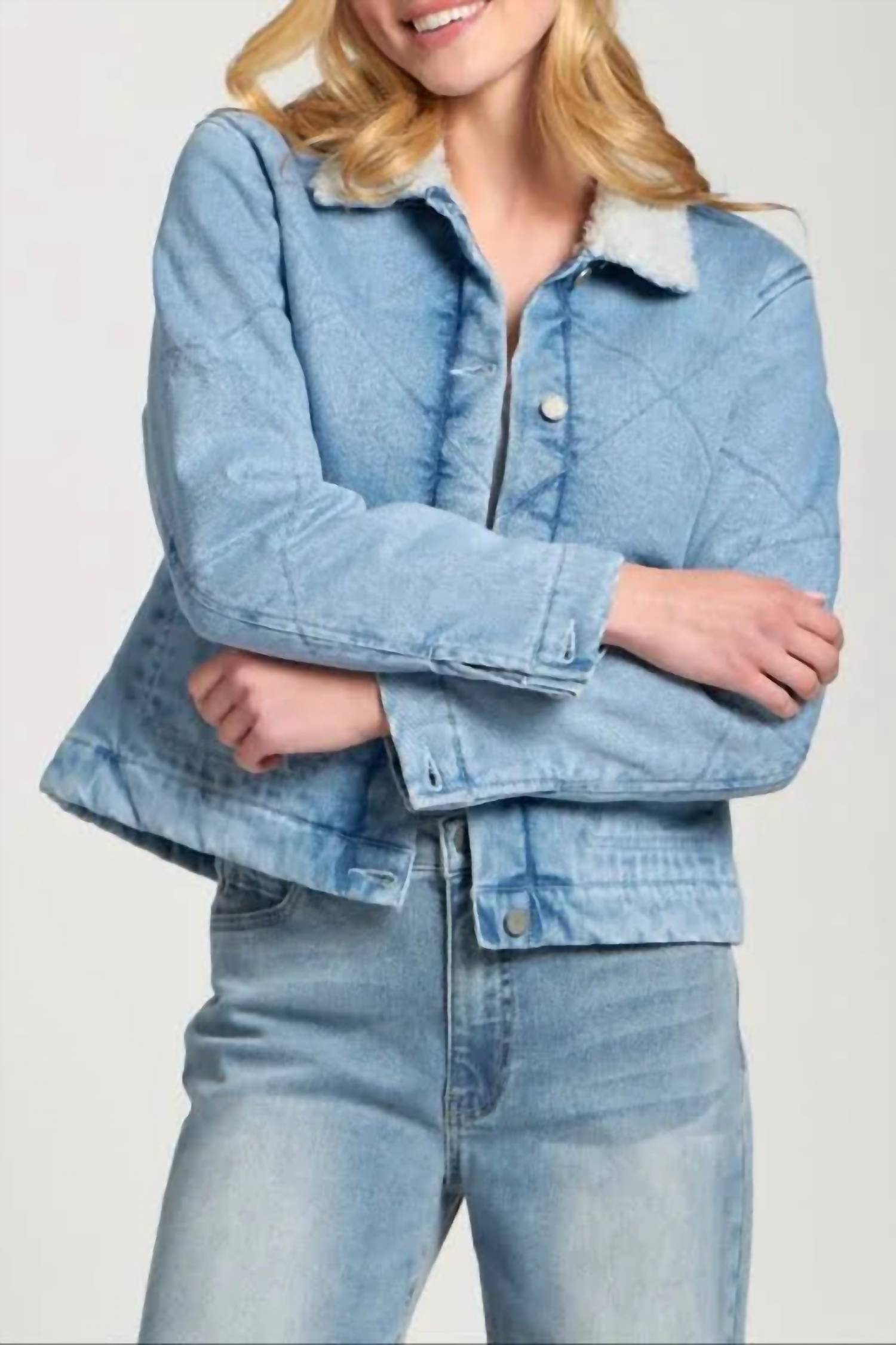 Apny - Denim Jacket With Sherpa