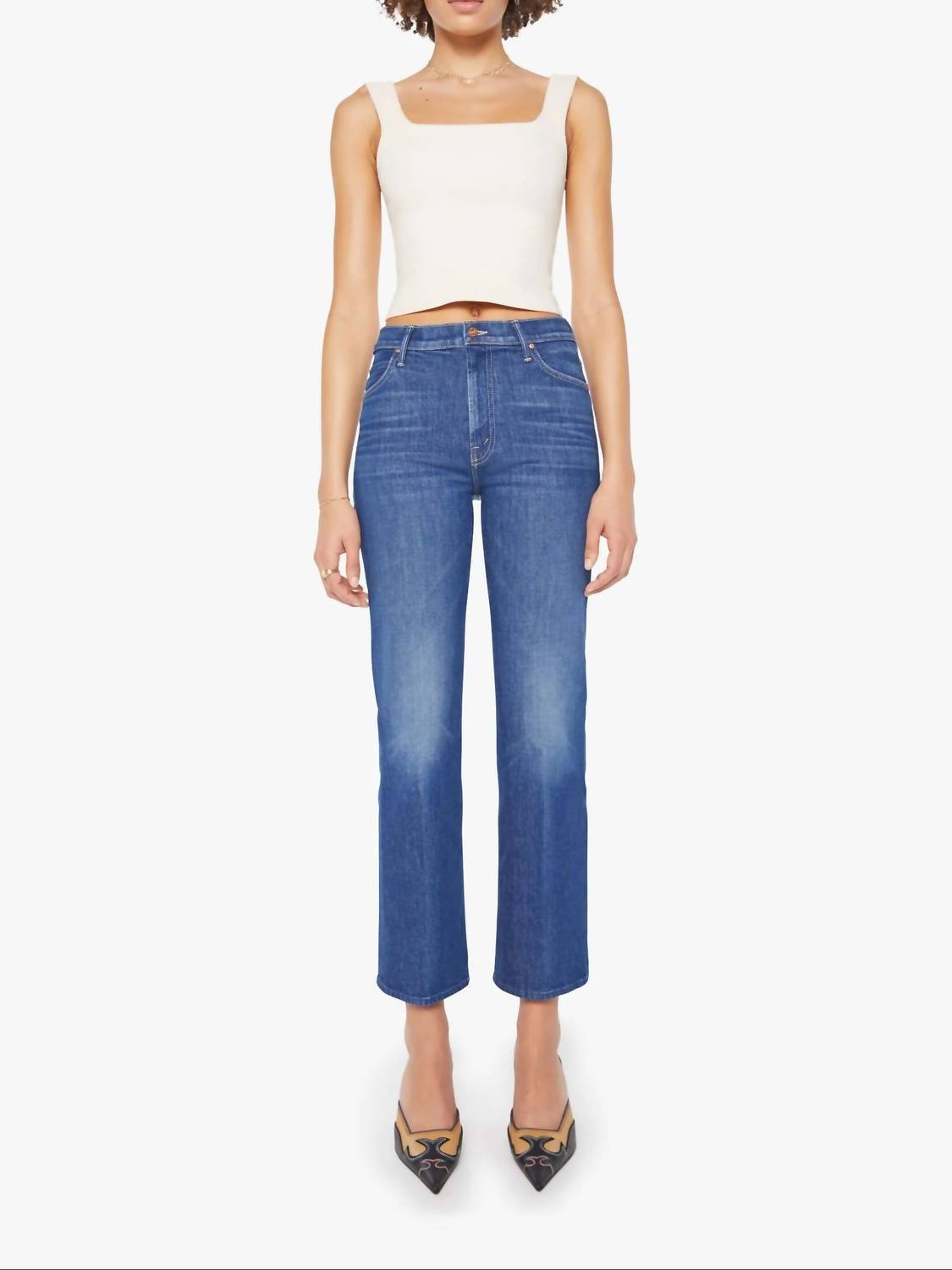 Mother - Kick It Flood High-rise Straight Leg Jeans