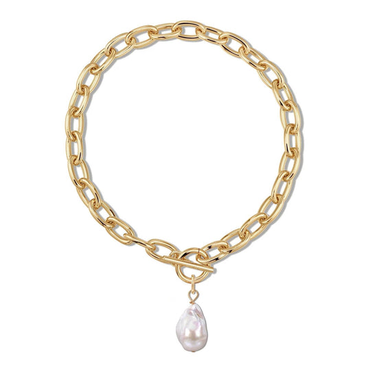 Eklexic - Women's Alana Xl Baroque Pearl Pendant Necklace