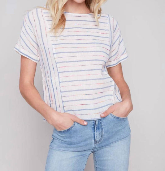 Charlie B - Short Sleeve Stripe Top