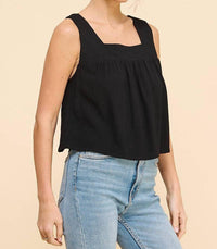 Allie Rose - Kenzie Square Neckline Gathered Tank Top
