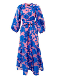ABBEY GLASS Elise Dress in pink and blue tea rose organza - women's dress - view 6
