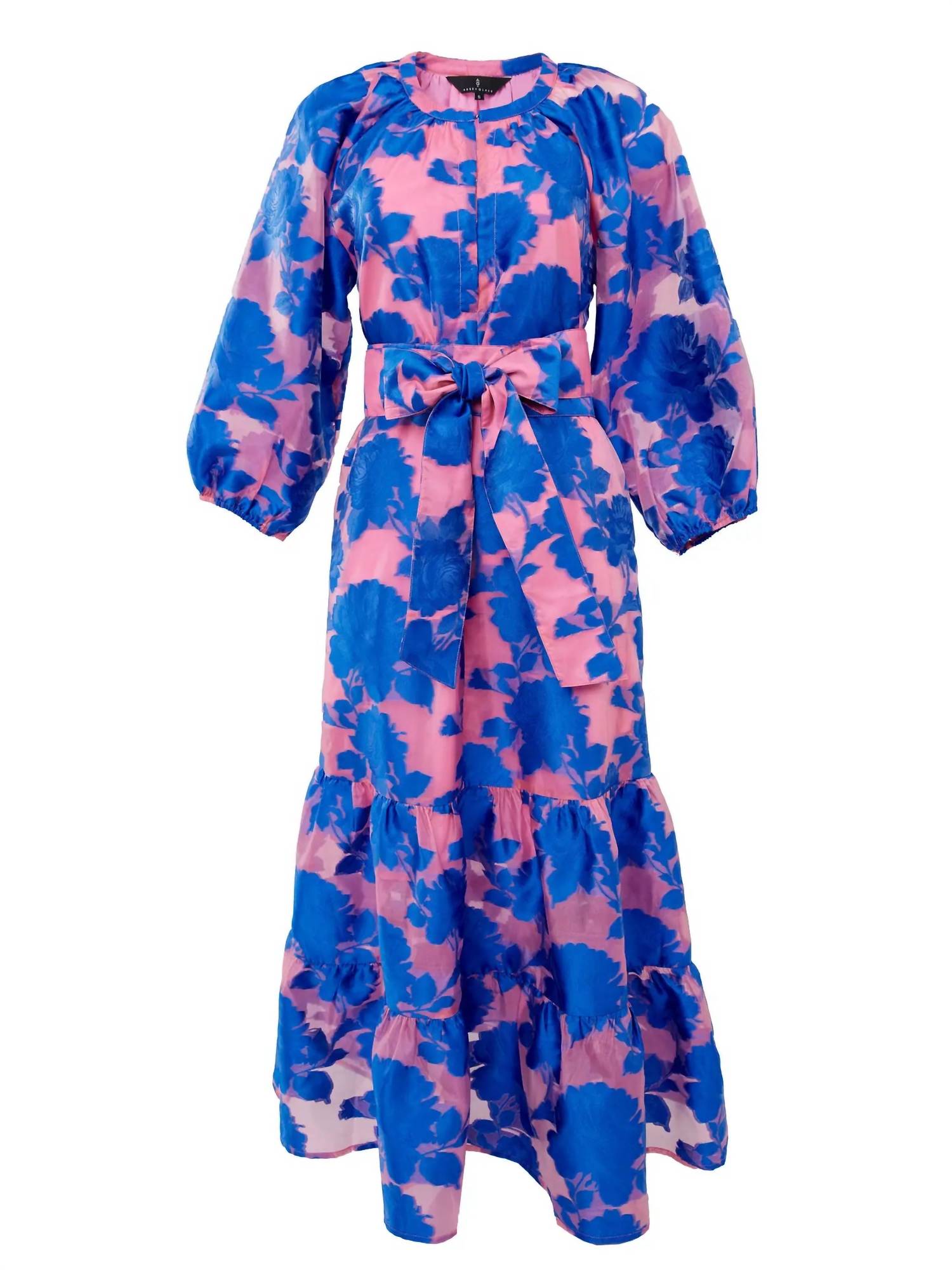 ABBEY GLASS Elise Dress in pink and blue tea rose organza - women's dress - view 6