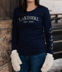 Lakegirl Thermal Long Sleeve Top in navy - women's long sleeve top