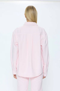 PISTOLA Elin Denim Shacket in blush - women's jacket - detail view