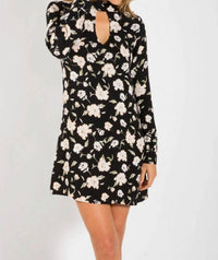 Elan - Long Sleeve With Keyhole Mini Dress
