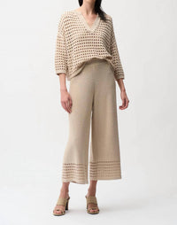 Joseph Ribkoff - Sequined Open-Knit Culotte Pants