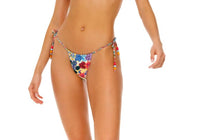 AGUA BENDITA Alexis Floral Bikini Bottom in red - women's swimwear