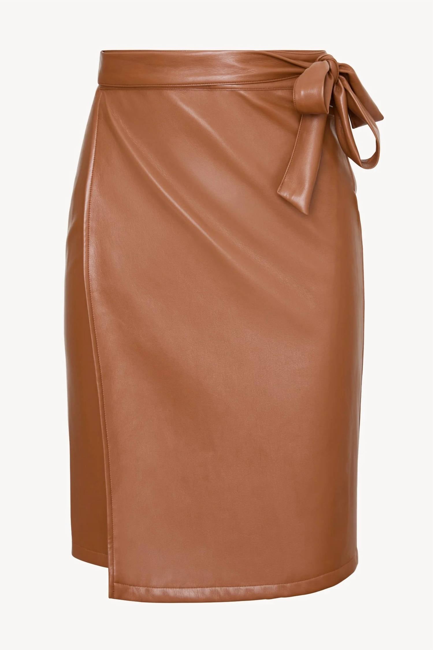 CABALLERO Peyton Vegan Leather Skirt in tobacco - women's skirt - view 8