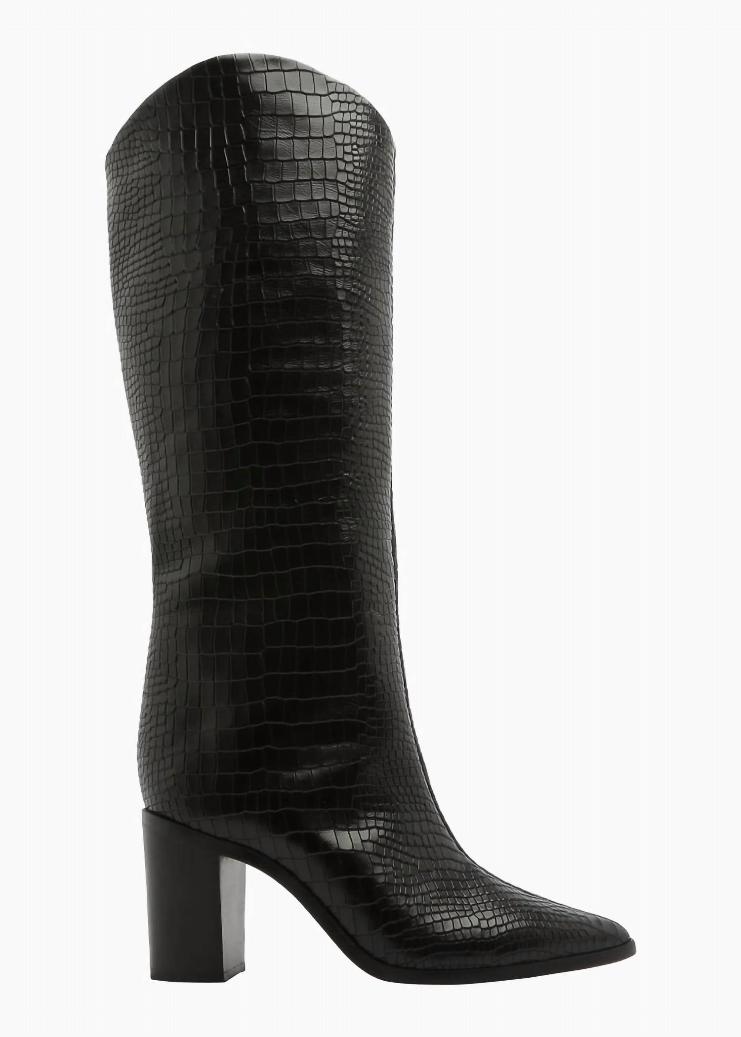 Schutz - Women's Maryana Croc-embossed Knee High Boots