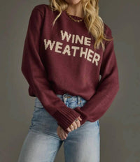 Panache Apparel Wine Weather Sweater in merlot - women's sweater