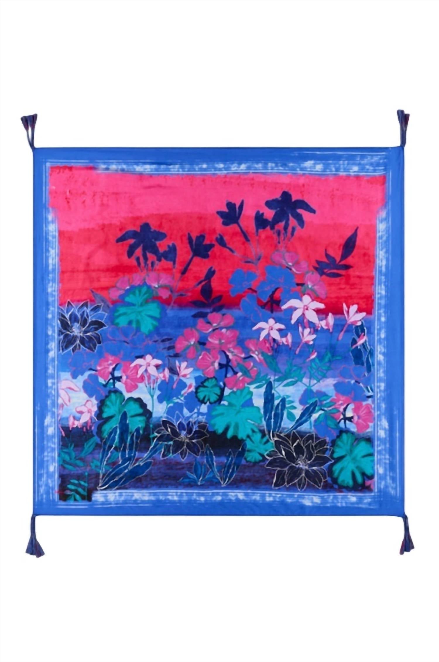 Johnny Was Women's Lavandula Silk Scarf in multi - women's scarf - detail view