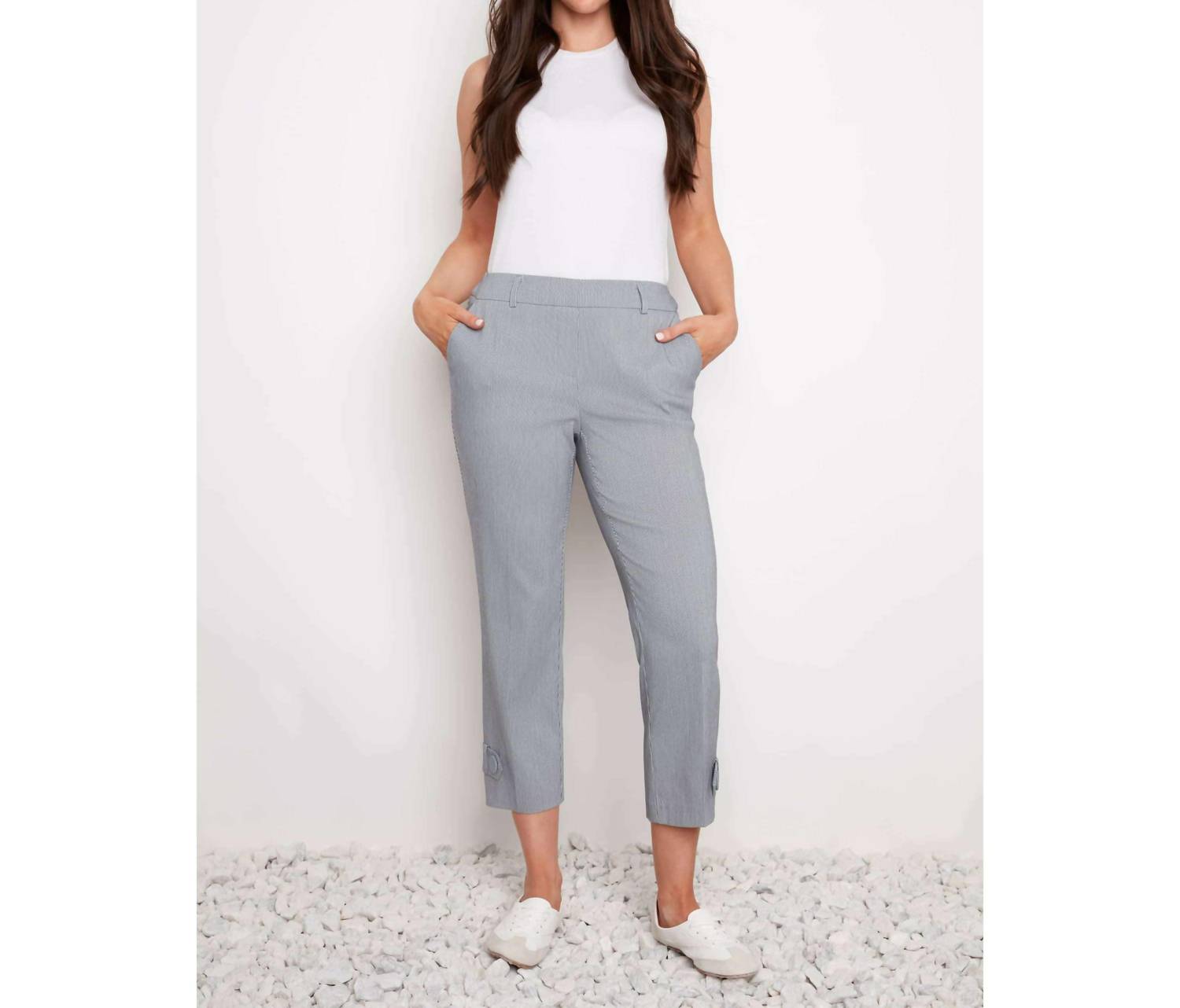 Up! - Techno Button-tab Cropped Pants