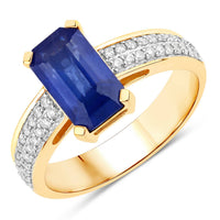 Diana M Jewels Women's Octagon Natural Sapphire Fashion Ring (3.14 Ct) - Signature Plus in 18k yellow gold - women's jewelry