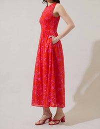 Sugarlips - Fia Floral Cecil Smocked Sleeveless Midi Dress