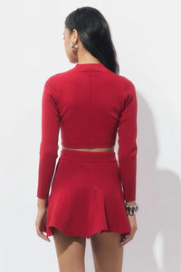 Adelyn Rae - Eleanor Godets Rib Knit Mini Skirt