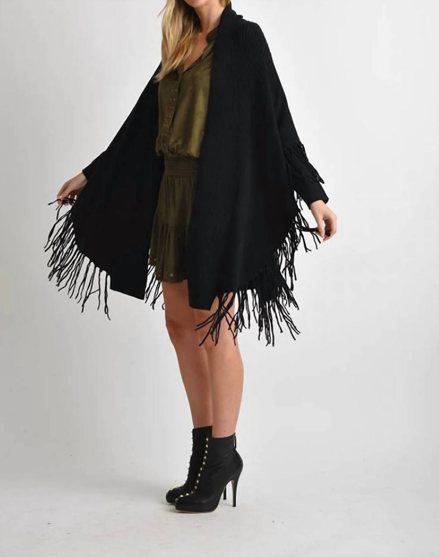 Muche & Muchette - Heaven Draped Cardigan with Fringe Hem