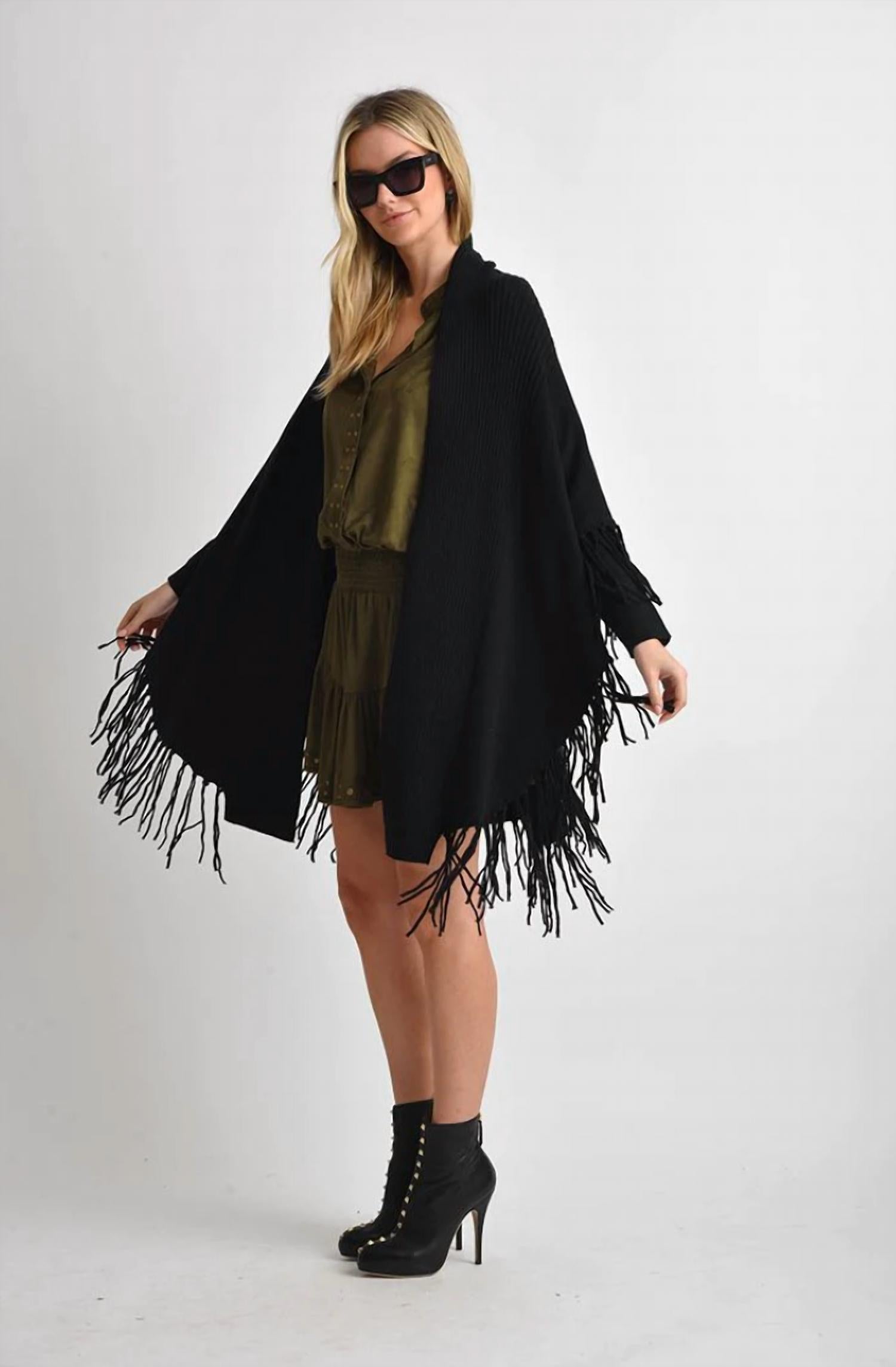 Muche & Muchette - Heaven Draped Cardigan with Fringe Hem