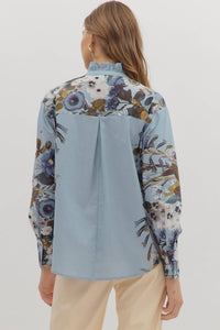 Entro - Floral Button Down Blouse