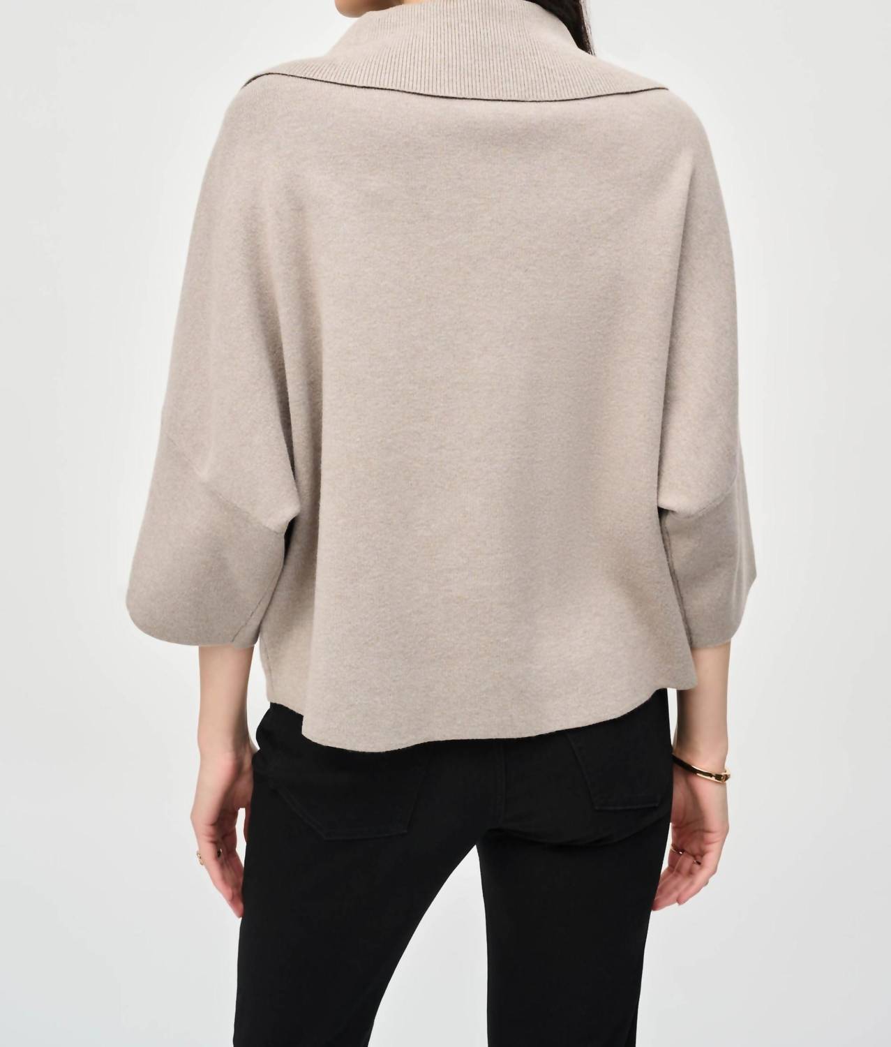 Joseph Ribkoff - Zip Front Dolman Sleeve Boxy Sweater