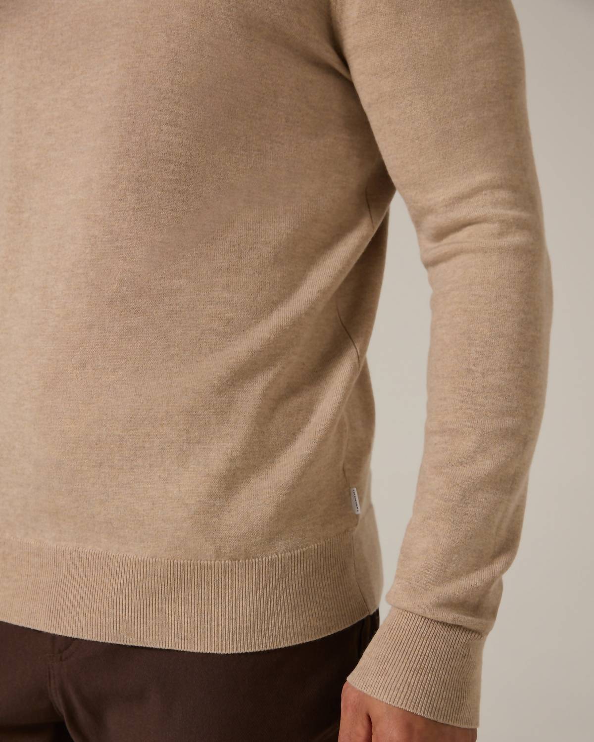 7Diamonds Alcott Crewneck Sweater in tan 1 - men's sweater - detail view