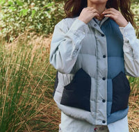THE GREAT. Polar Vest in navy colorblock - women's jacket - view 4