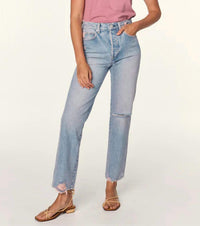 AMO Layla Straight Jeans in devotion - women's jeans - detail view