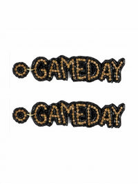 Sophia Collection - Women's Game Day Letter Beaded Rhinestone Post Earrings