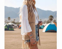 And The Why - Boho Crochet Fringe Vest