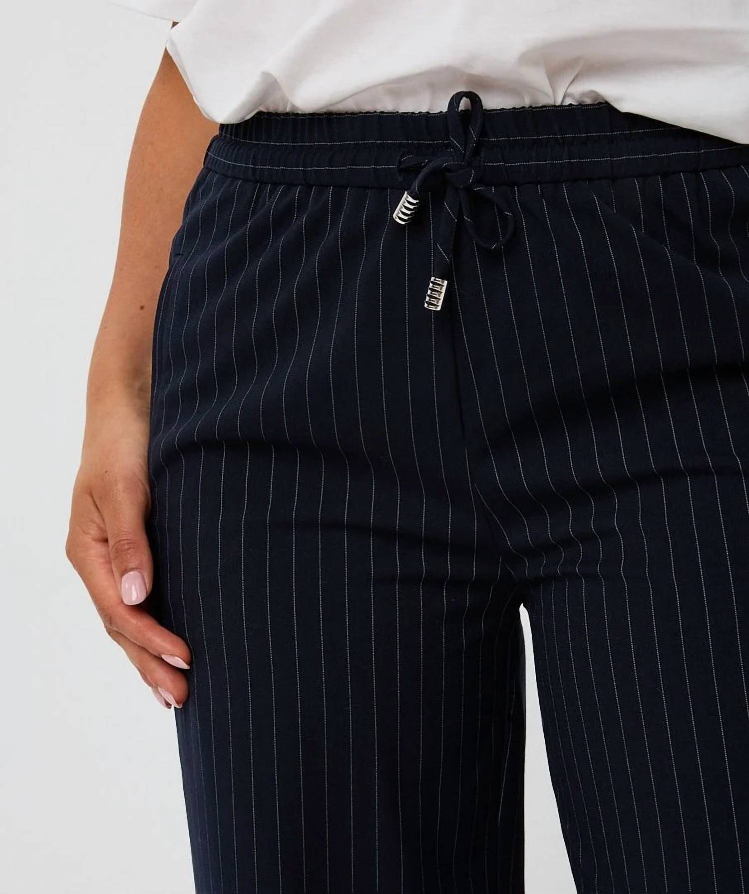 Esqualo - Tirza Drawstring Pinstripe Trousers
