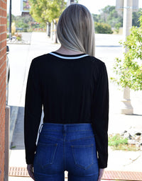 Esley Collection - Simply Chic V Neck Bodysuit