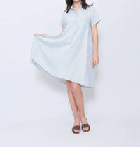 Blueberry - Collared Swing Midi Dress