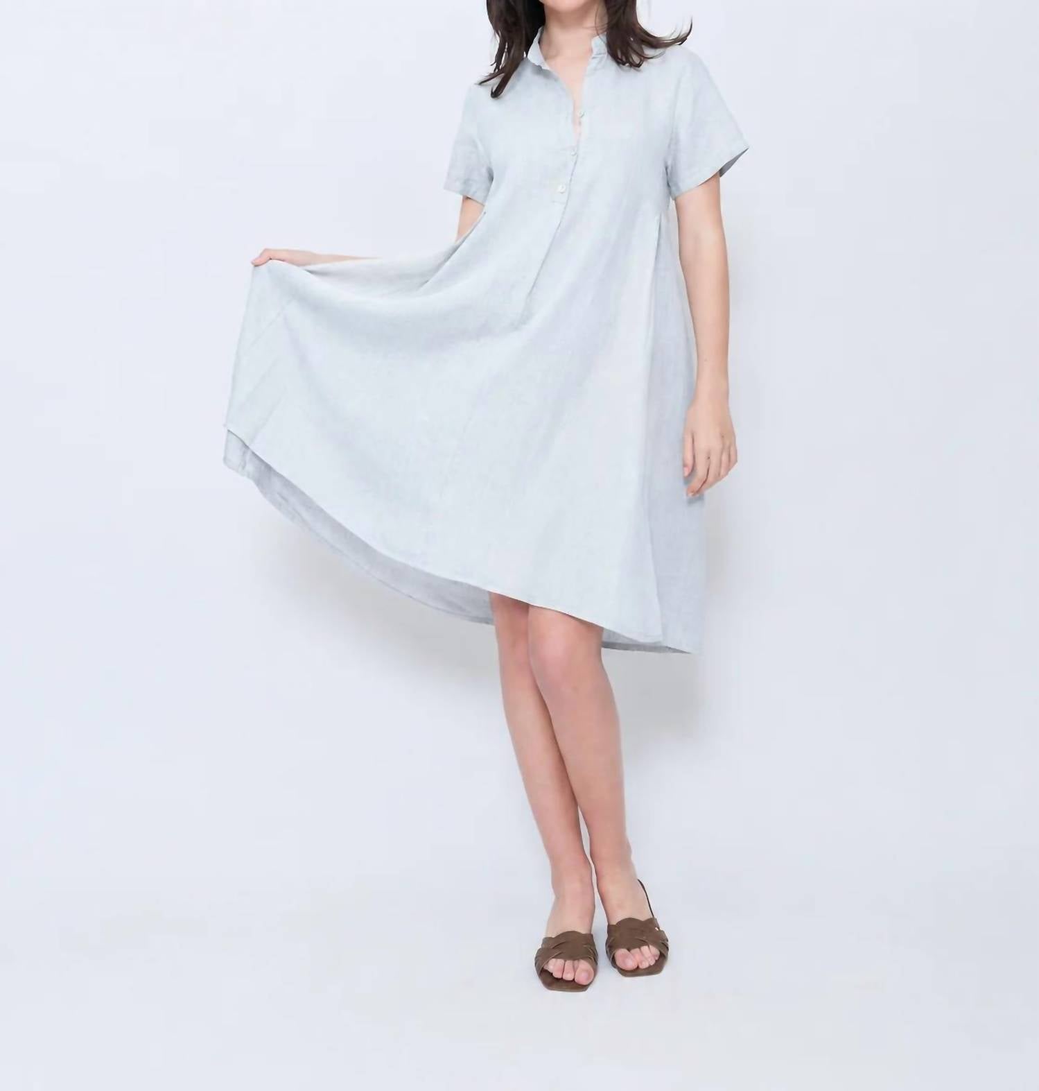 Blueberry - Collared Swing Midi Dress
