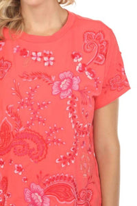 Johnny Was - CASSIA RAW DETAIL SWING TEE