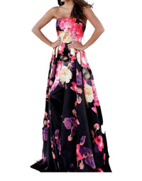Jovani - Plunging Neck A-line Prom Dress