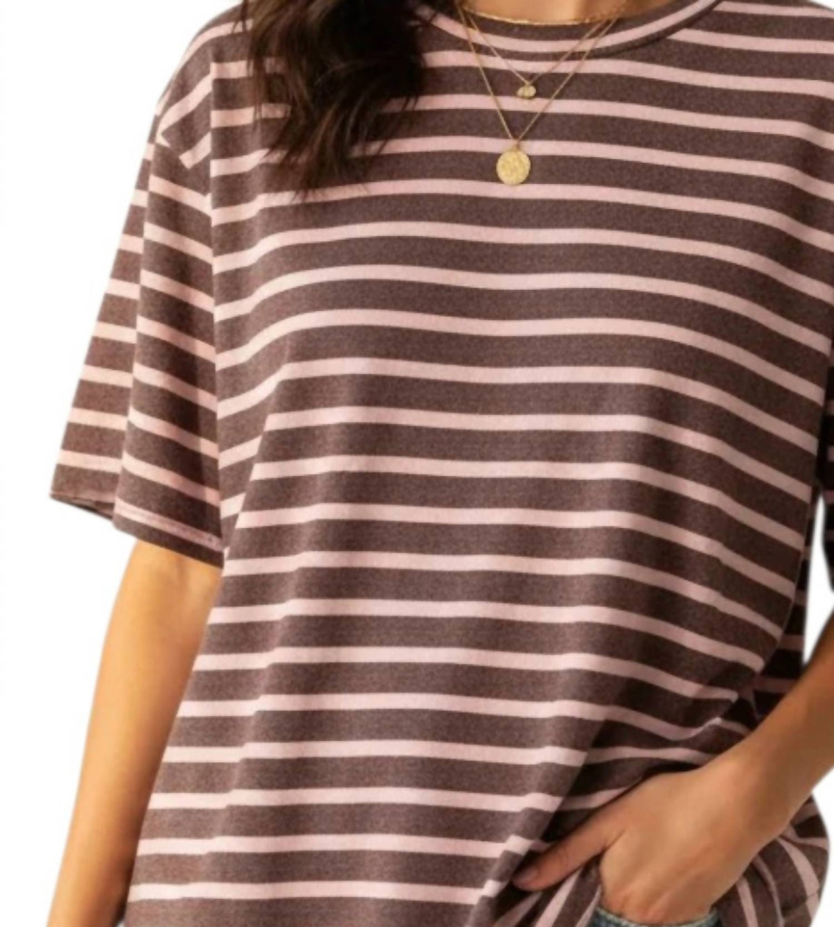 Umgee - Oversized Relaxed Fit Stripe Top