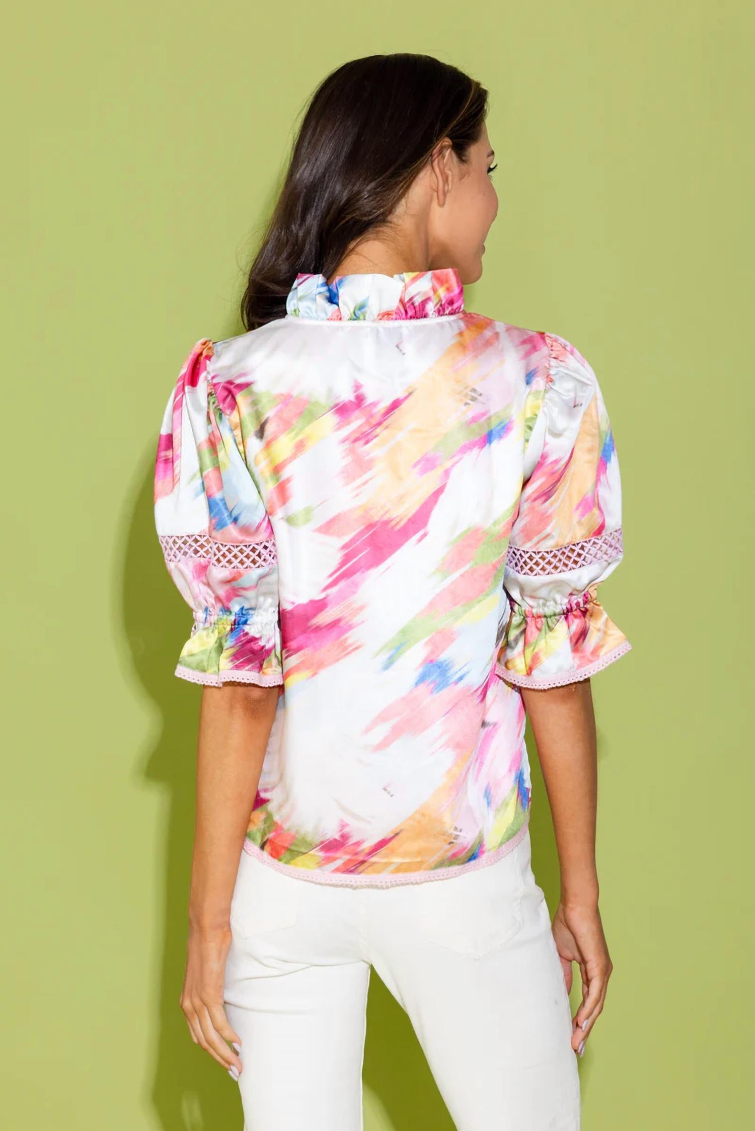 Alden Adair Lottie Top in cygnet - women's blouse - alternate view