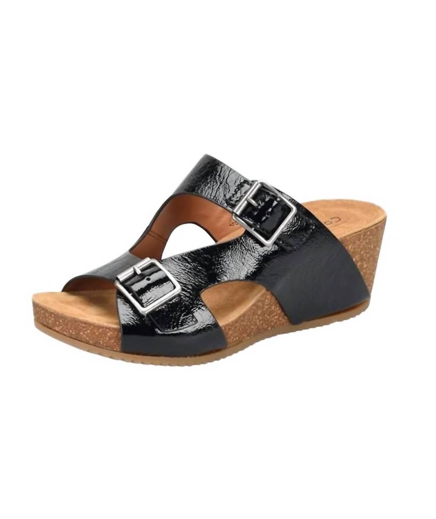 Comfortiva Women's Emah Sandal in black patent - women's sandal