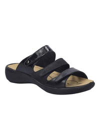 Romika USA Women's Ibiza 10 Leather Slip-on Sandals in black - women's sandal