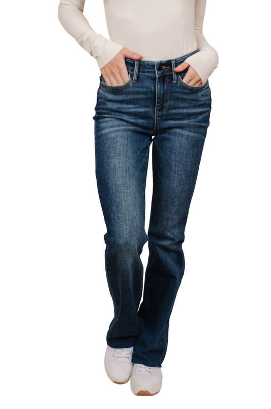 Judy Blue - Mid Rise Raw Hem Bootcut Jeans