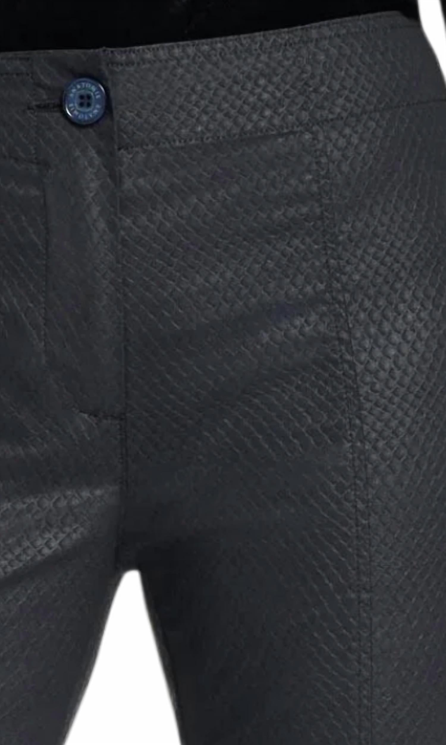 Anatomie Dominica Snake Embossed Slit Ankle Pant in black - women's pants - view 4