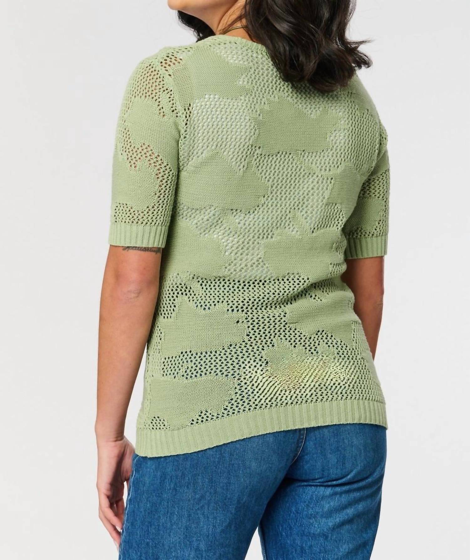 Saloos - Cotton Leaf Fishnet Jumper