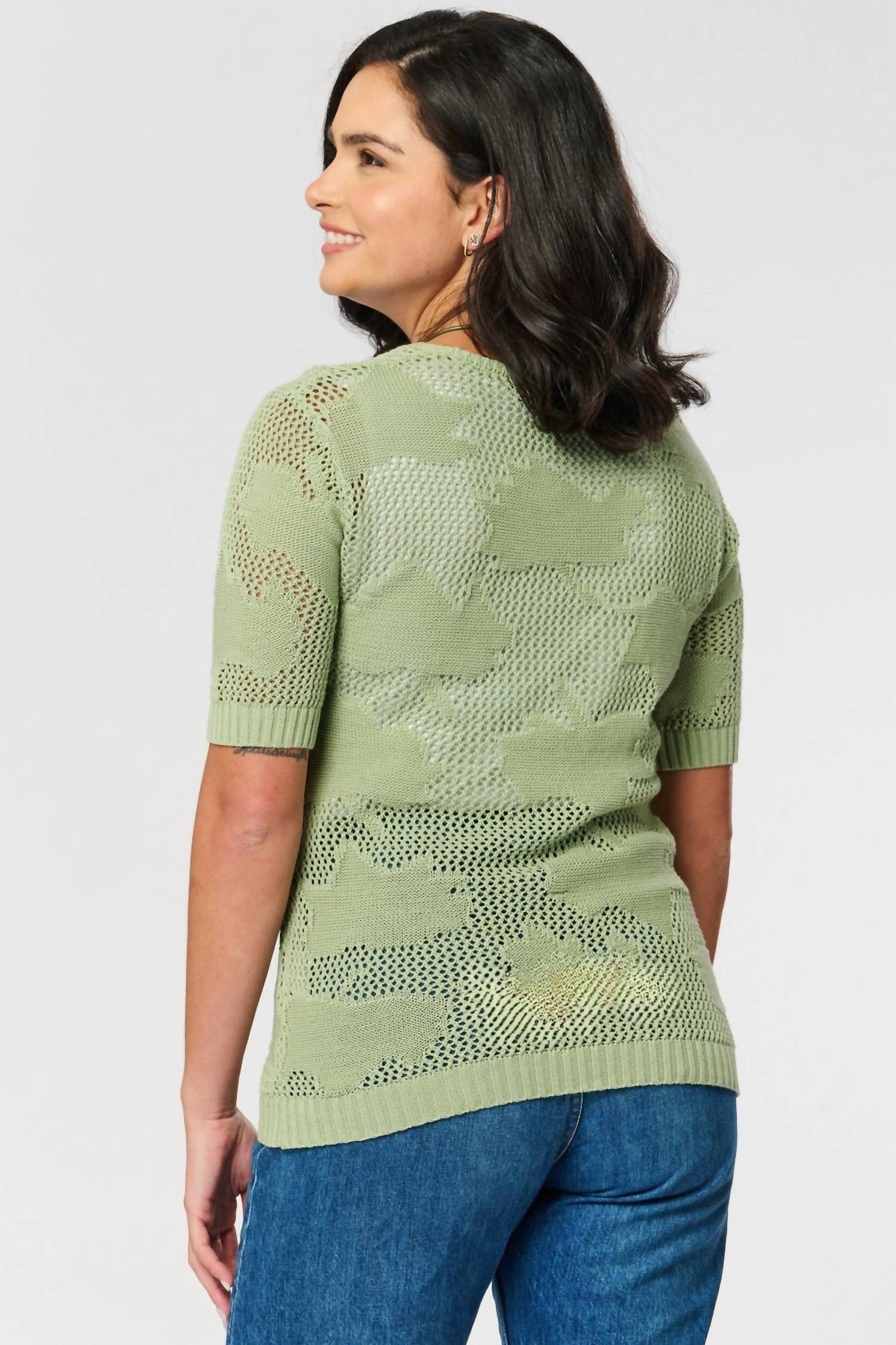 Saloos - Cotton Leaf Fishnet Jumper