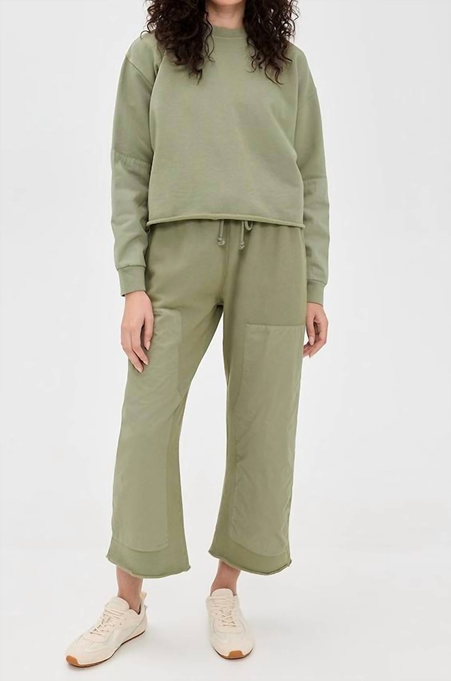 Frank & Eileen Anna Long Sleeve Capelet Sweatshirt in caper - women's top - view 4