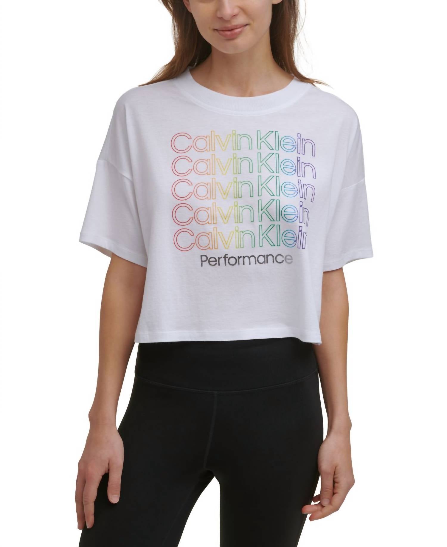 Calvin Klein - Activewear Performance Rainbow Logo Crop Top