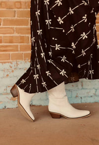 Meet Me In Santorini - Holiday Bow Midi Dress